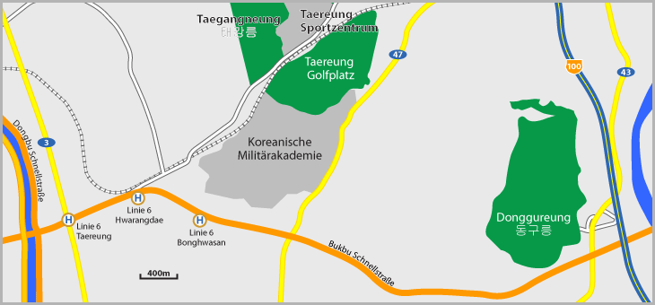 Lageplan Donggureung Gräber