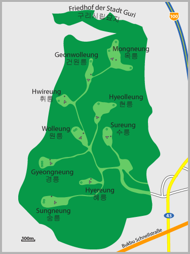 Lageplan Donggureung Gräber