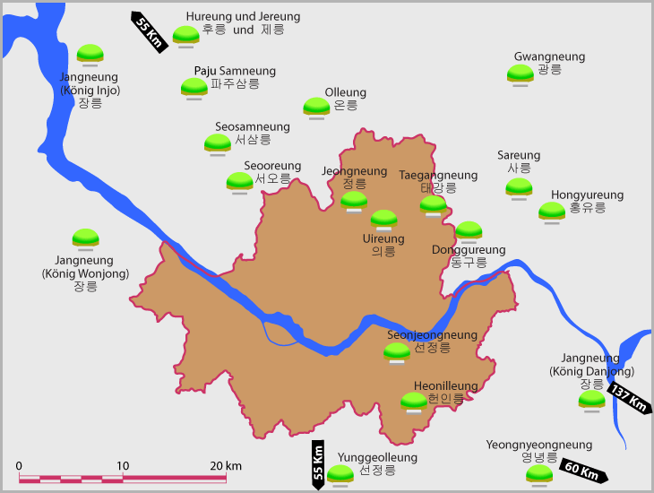Lageplan Joseon Gräber